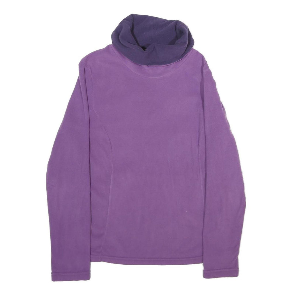 QUECHUA Womens Purple Plain Roll Neck Basic Knit L Jumper Outdoor Polyester