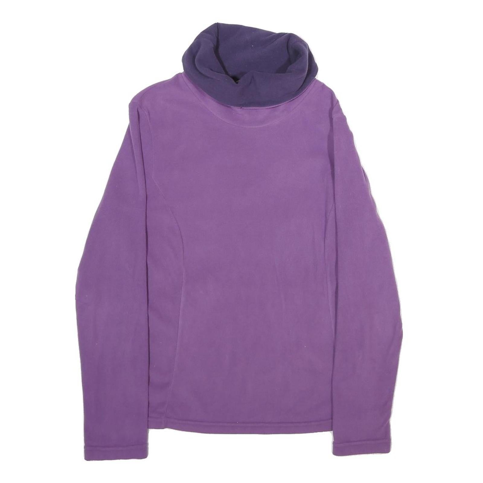 QUECHUA Womens Purple Plain Roll Neck Basic Knit L Jumper Outdoor Polyester