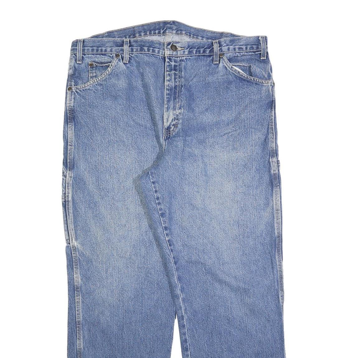 DICKIES Mens Relaxed Jeans Blue Denim W38 L30 Workwear Carpenter Casual Zip
