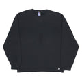 RUSSELL ATHLETIC Mens Black Cotton Blend Crew Neck M Plain Casual Sweatshirt