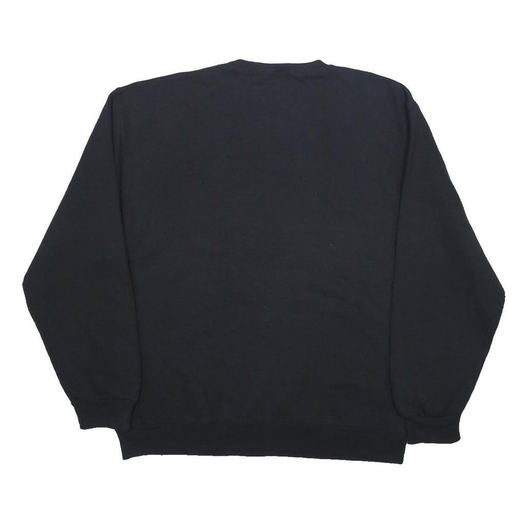 RUSSELL ATHLETIC Mens Black Cotton Blend Crew Neck M Plain Casual Sweatshirt
