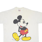 DISNEY Womens White Mickey Mouse Graphic T-Shirt One Size Short Sleeve Crew Neck