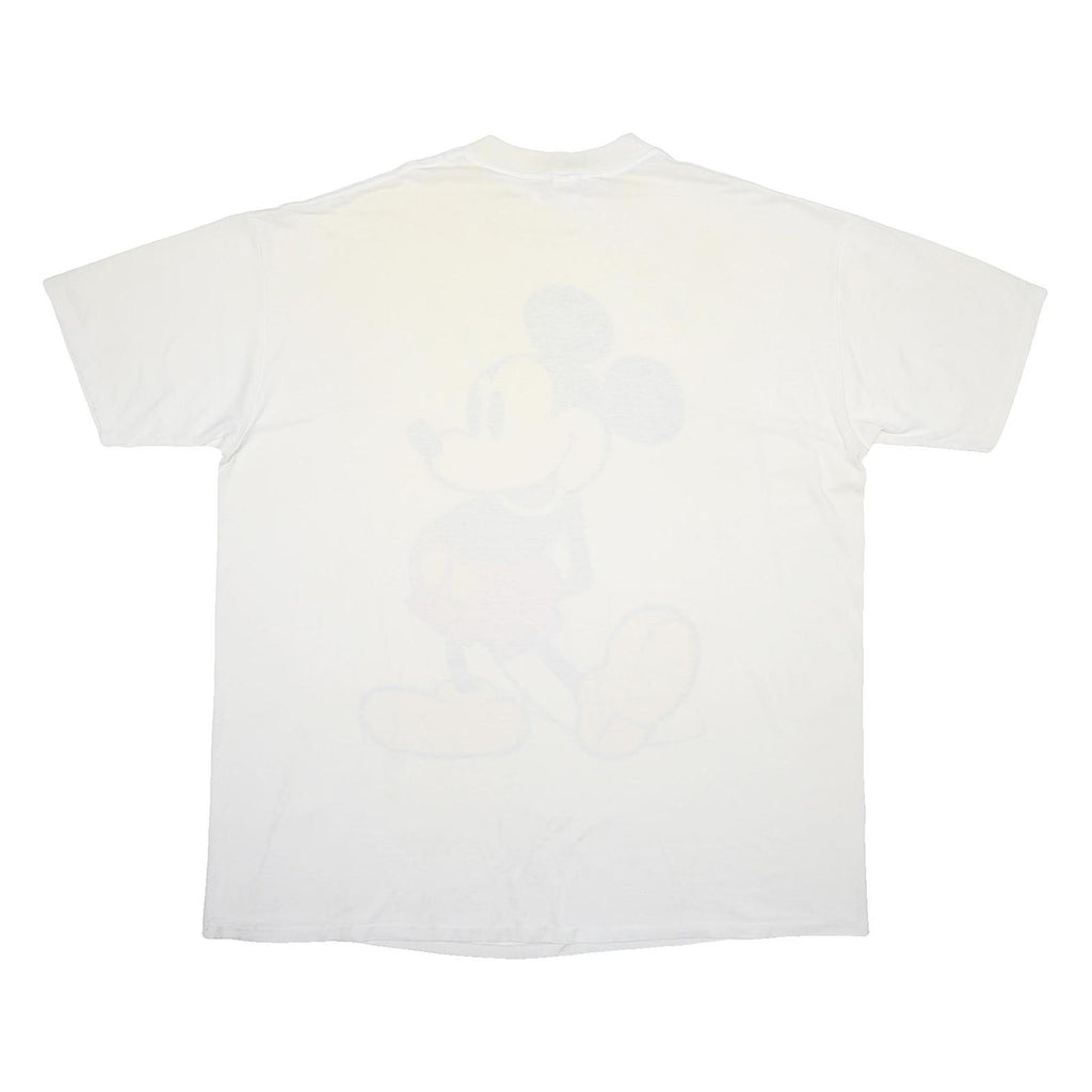 DISNEY Womens White Mickey Mouse Graphic T-Shirt One Size Short Sleeve Crew Neck