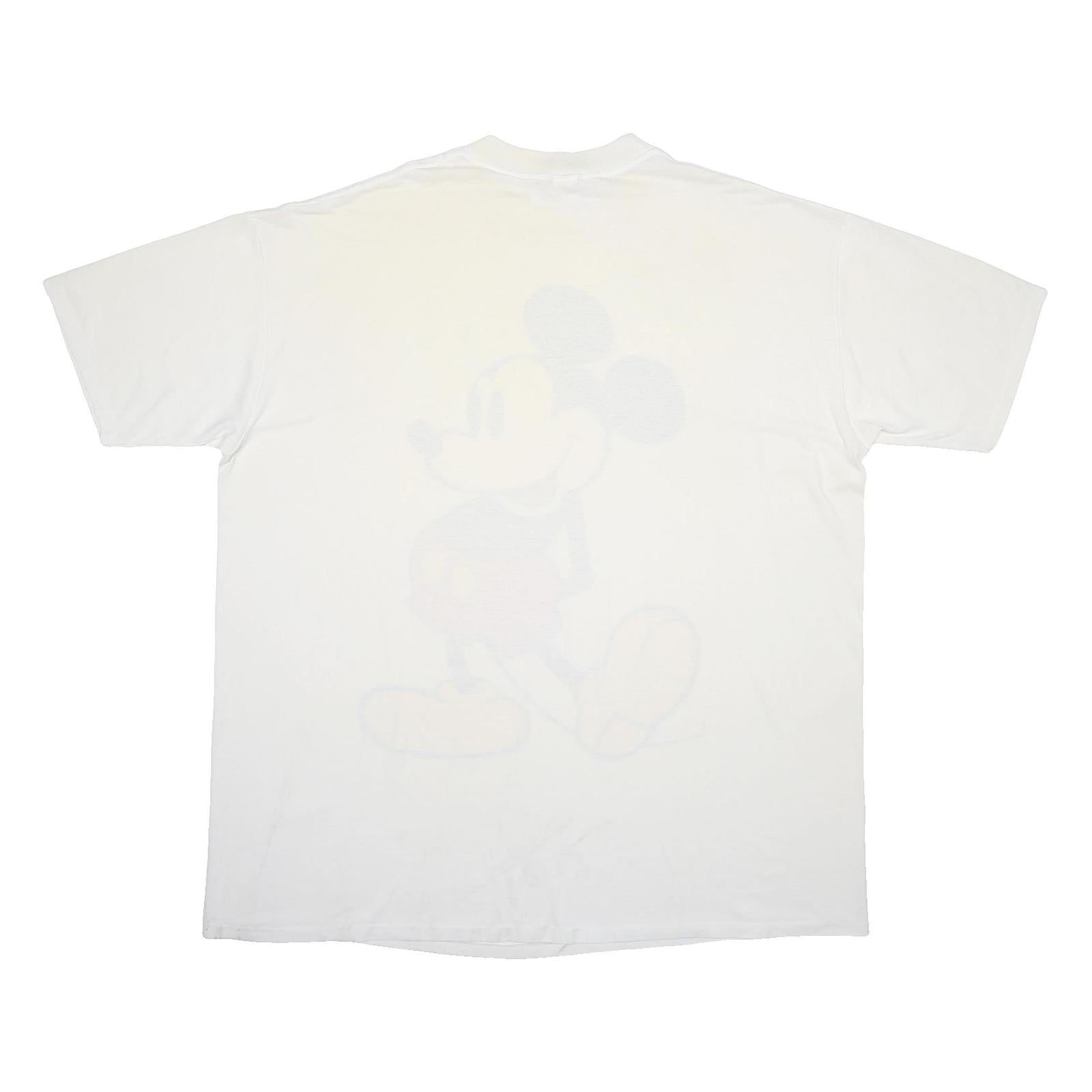 DISNEY Womens White Mickey Mouse Graphic T-Shirt One Size Short Sleeve Crew Neck