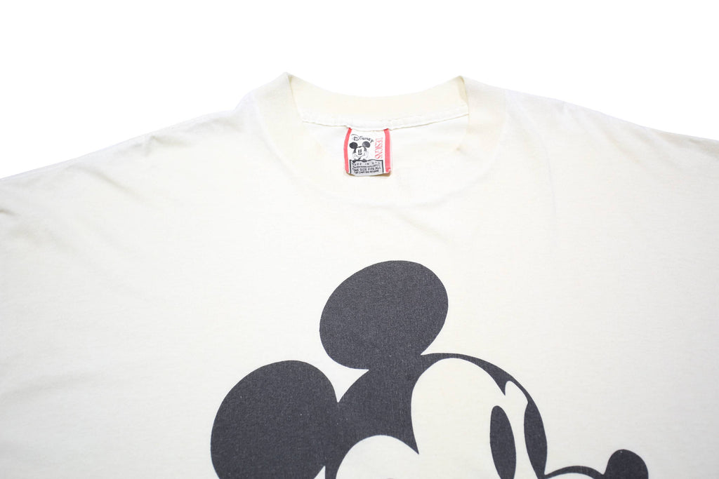 DISNEY Womens White Mickey Mouse Graphic T-Shirt One Size Short Sleeve Crew Neck