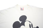 DISNEY Womens White Mickey Mouse Graphic T-Shirt One Size Short Sleeve Crew Neck