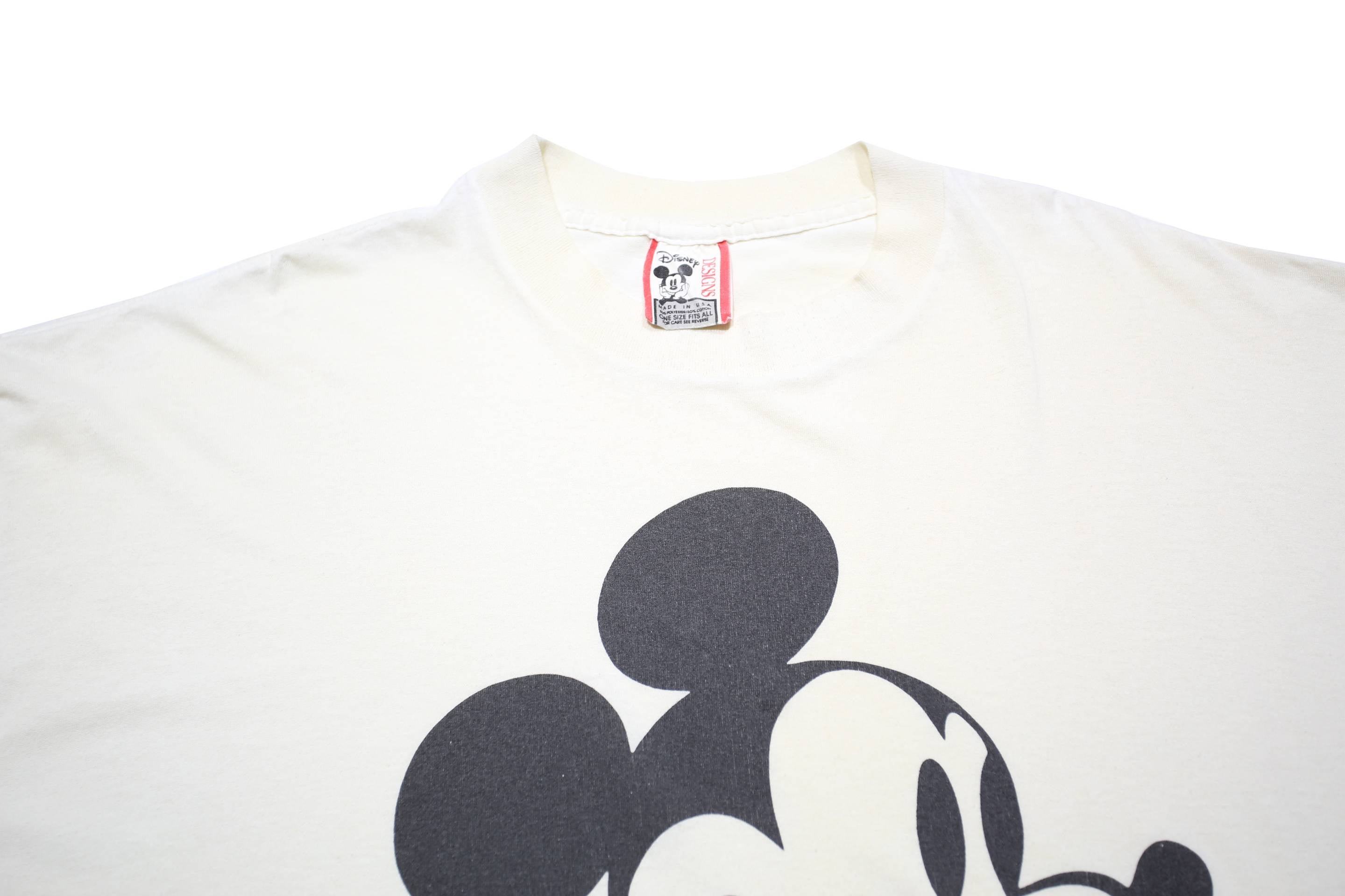 DISNEY Womens White Mickey Mouse Graphic T-Shirt One Size Short Sleeve Crew Neck