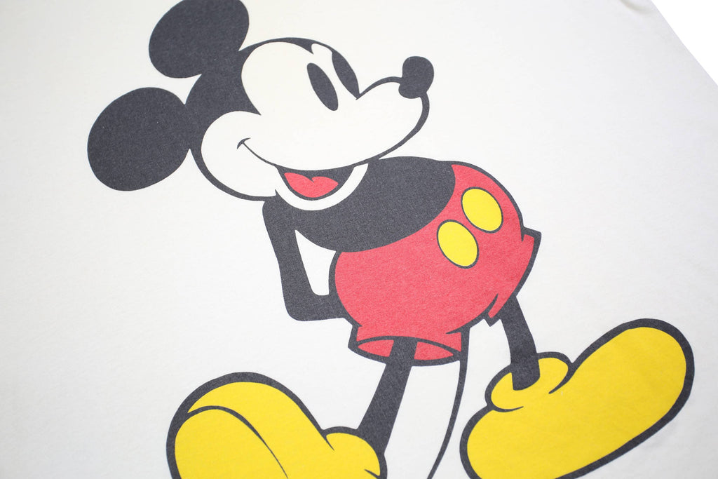 DISNEY Womens White Mickey Mouse Graphic T-Shirt One Size Short Sleeve Crew Neck