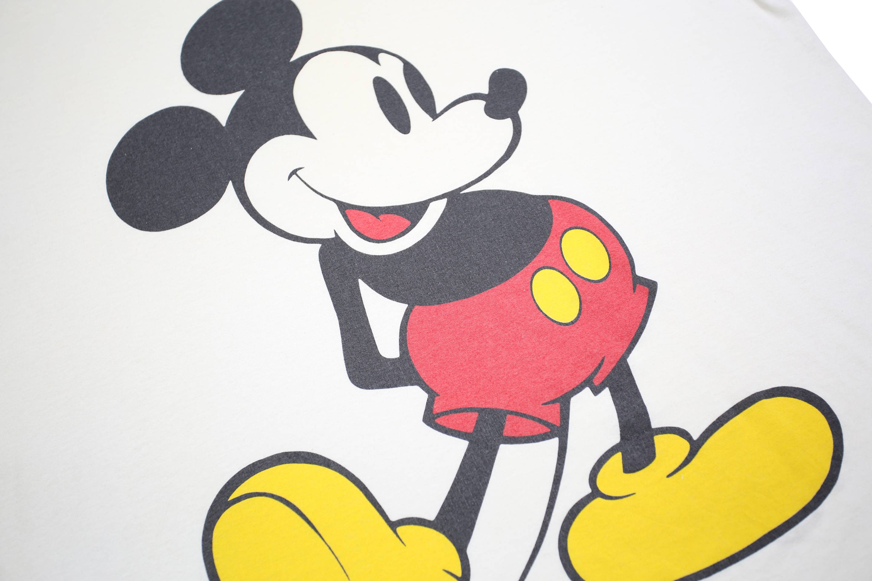 DISNEY Womens White Mickey Mouse Graphic T-Shirt One Size Short Sleeve Crew Neck