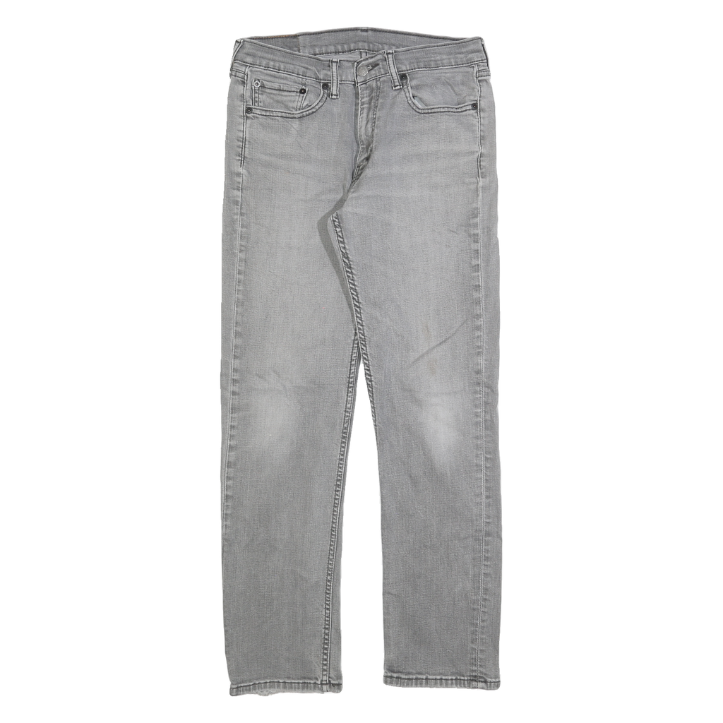LEVI'S 514 Classic Mens Jeans Grey Regular Straight Denim Light W32 L29 Zip