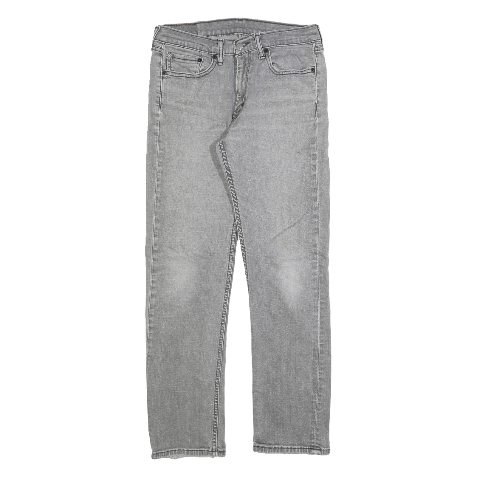 LEVI'S 514 Classic Mens Jeans Grey Regular Straight Denim Light W32 L29 Zip