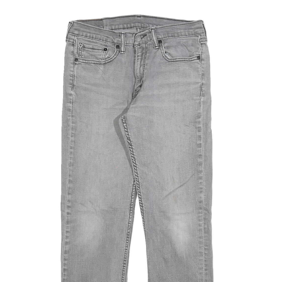 LEVI'S 514 Classic Mens Jeans Grey Regular Straight Denim Light W32 L29 Zip