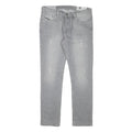 DIESEL Mens Slim Grey Denim Slim Jeans Cotton Blend W33 L29 Distressed Zip