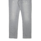 DIESEL Mens Slim Grey Denim Slim Jeans Cotton Blend W33 L29 Distressed Zip