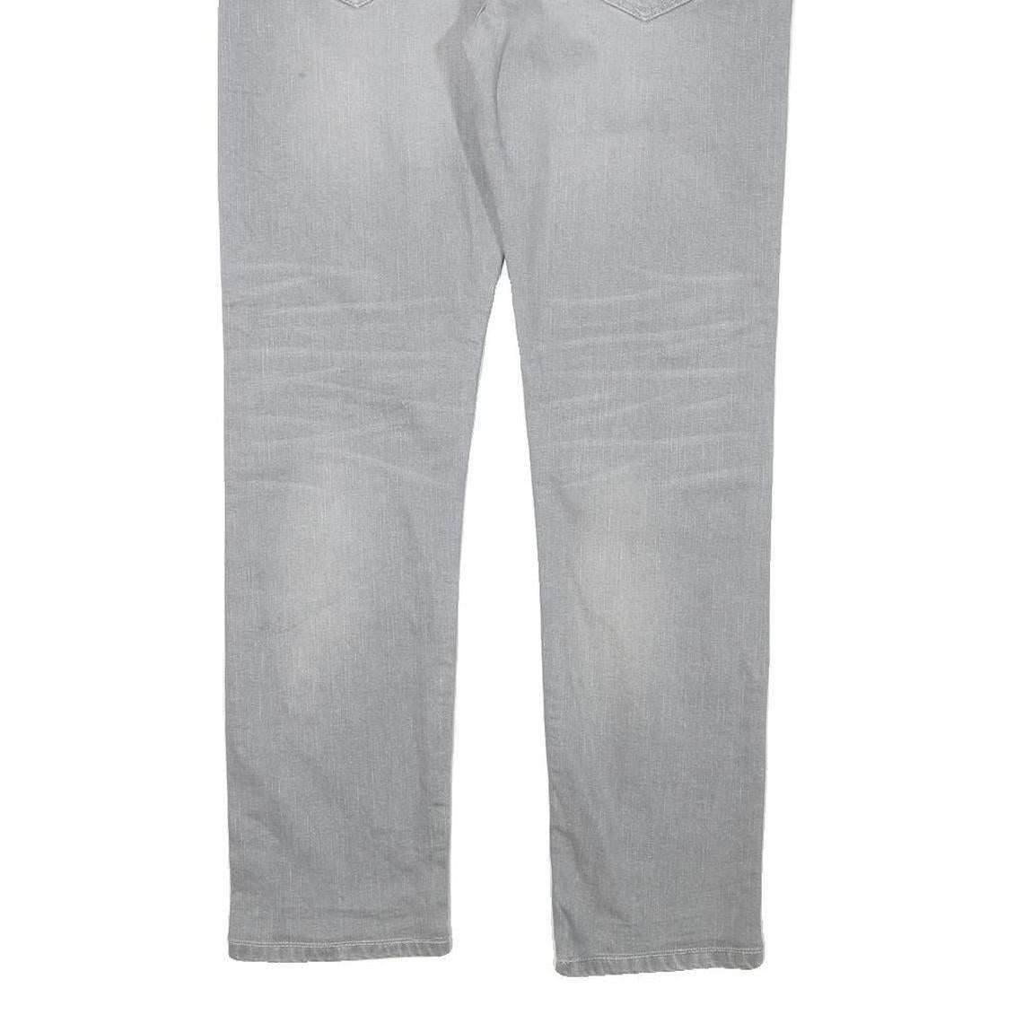 DIESEL Mens Slim Grey Denim Slim Jeans Cotton Blend W33 L29 Distressed Zip