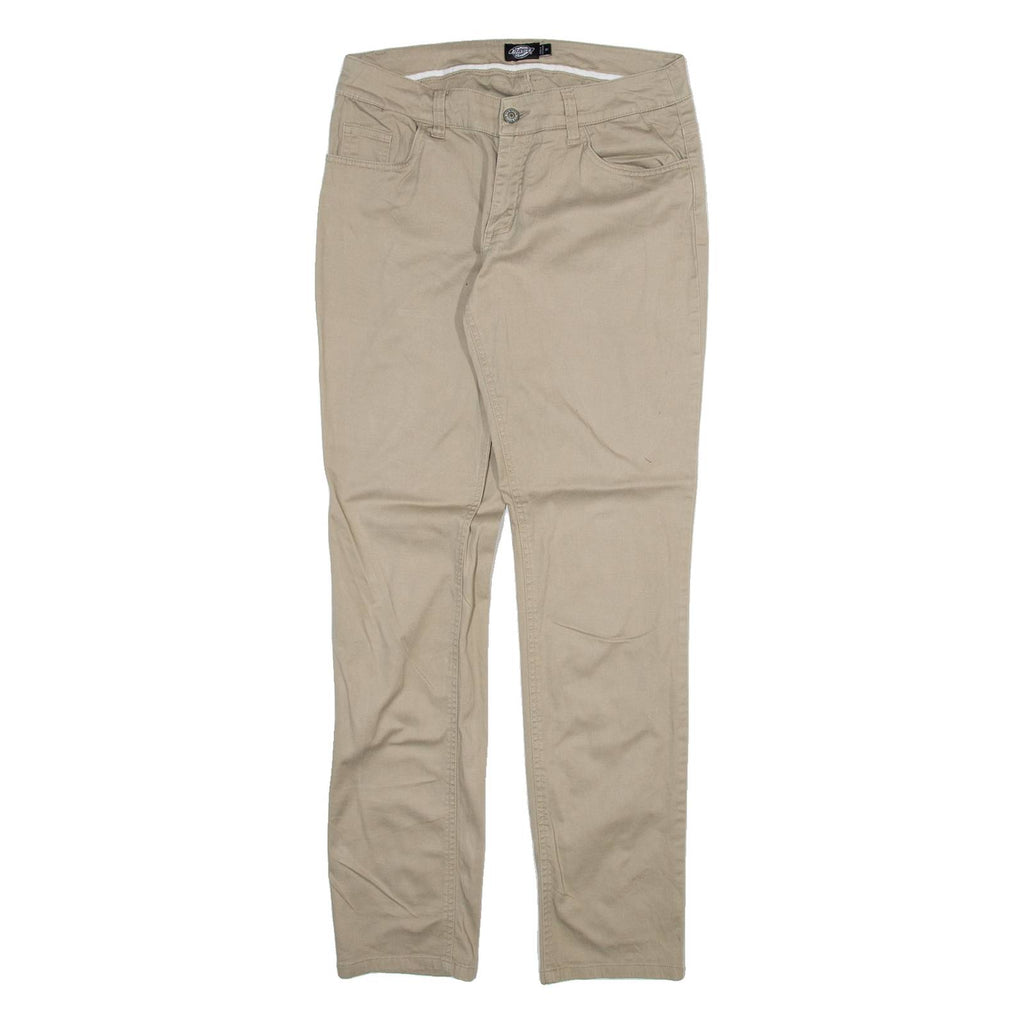 DICKIES Womens Trousers Beige Slim Straight W30 L31