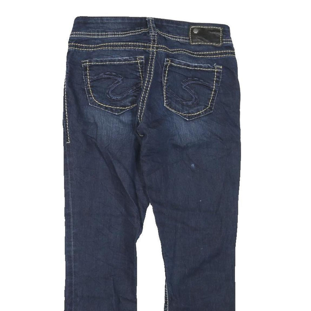 SILVER Womens Jeans Blue Regular Straight Denim Medium W28 L24 Stylish Contrast