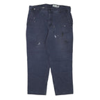 CARHARTT Mens Regular Fit Blue Cotton Blend Trousers W40 L32 Workwear Zip
