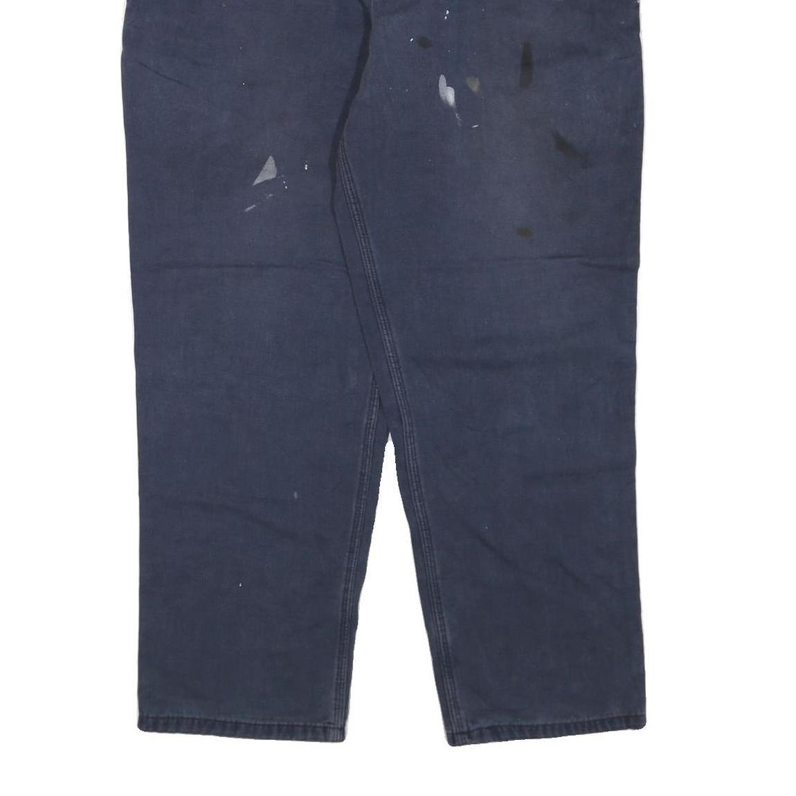 CARHARTT Mens Regular Fit Blue Cotton Blend Trousers W40 L32 Workwear Zip