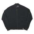 ADIDAS Womens Black Bomber Jacket S Polyester Blend Plain Zip Casual Lightweight