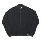 ADIDAS Womens Black Bomber Jacket S Polyester Blend Plain Zip Casual Lightweight