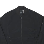 ADIDAS Womens Black Bomber Jacket S Polyester Blend Plain Zip Casual Lightweight
