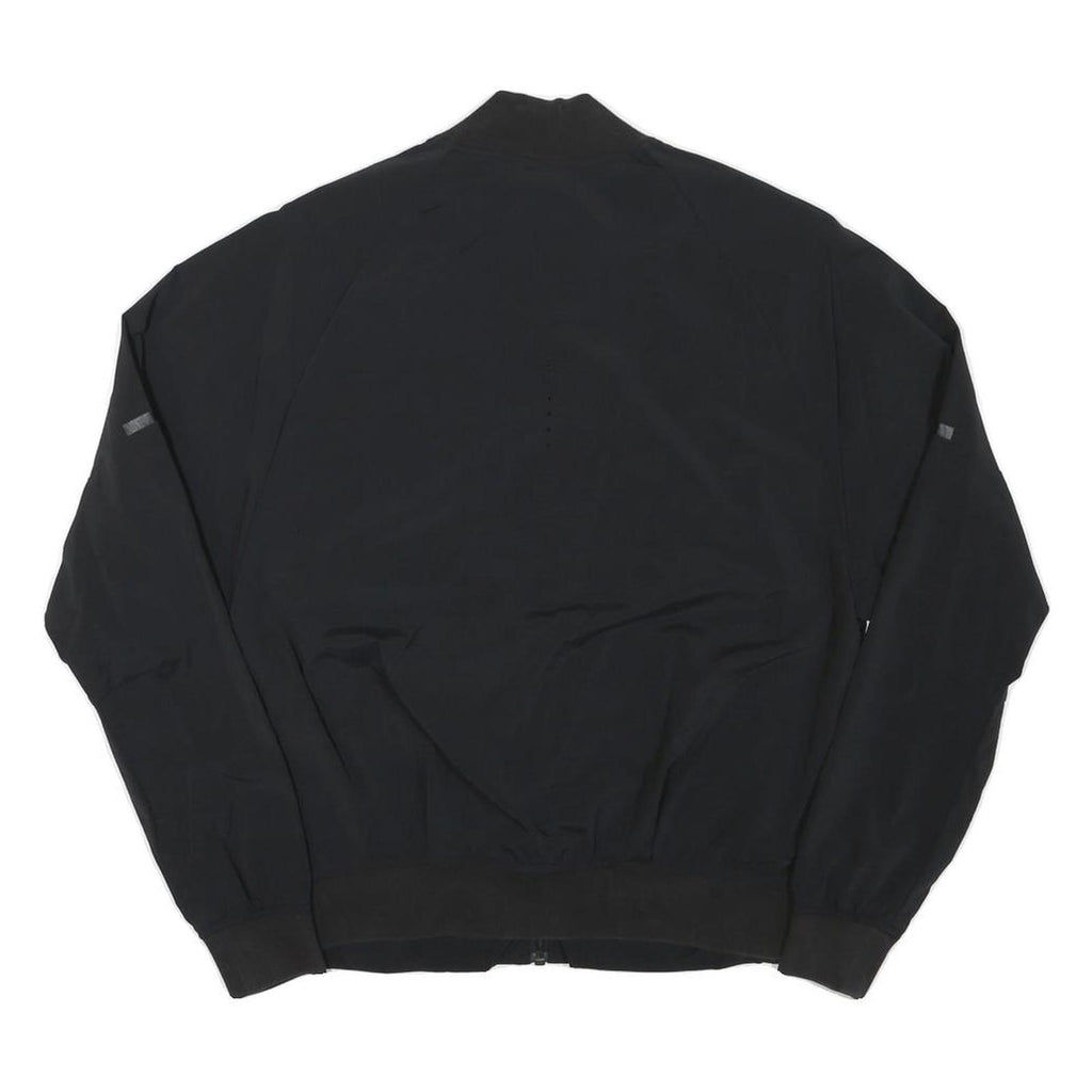 ADIDAS Womens Black Bomber Jacket S Polyester Blend Plain Zip Casual Lightweight