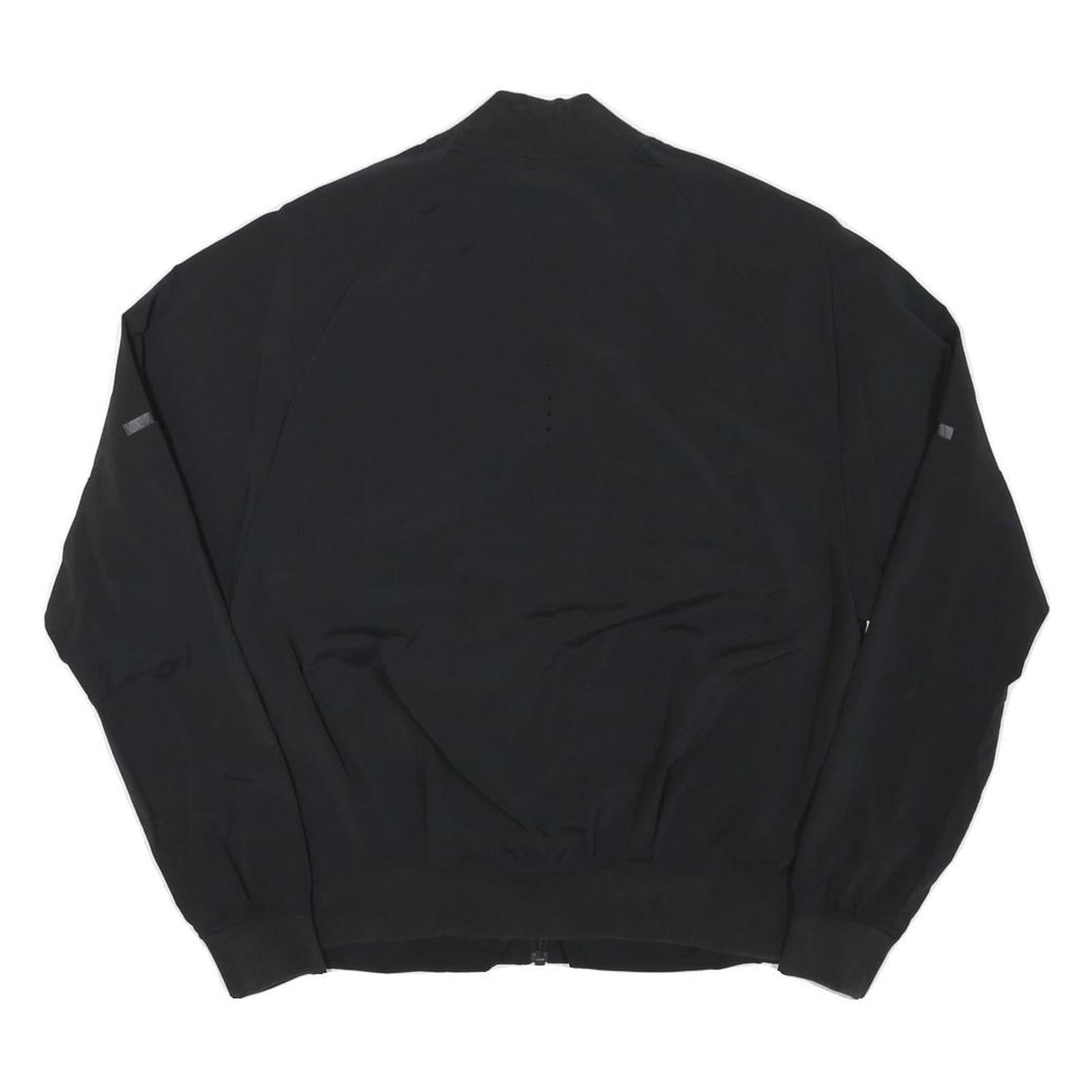 ADIDAS Womens Black Bomber Jacket S Polyester Blend Plain Zip Casual Lightweight