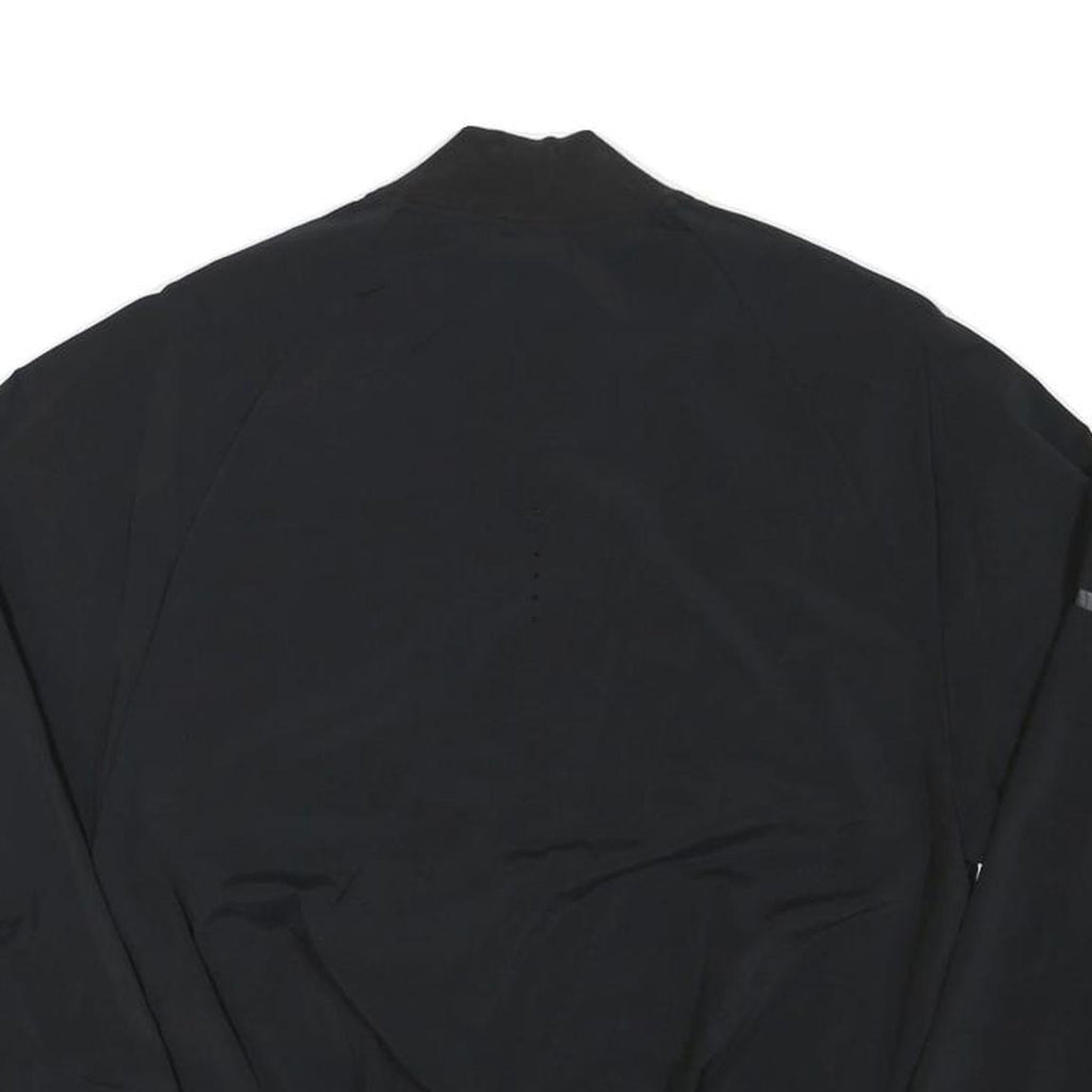 ADIDAS Womens Black Bomber Jacket S Polyester Blend Plain Zip Casual Lightweight