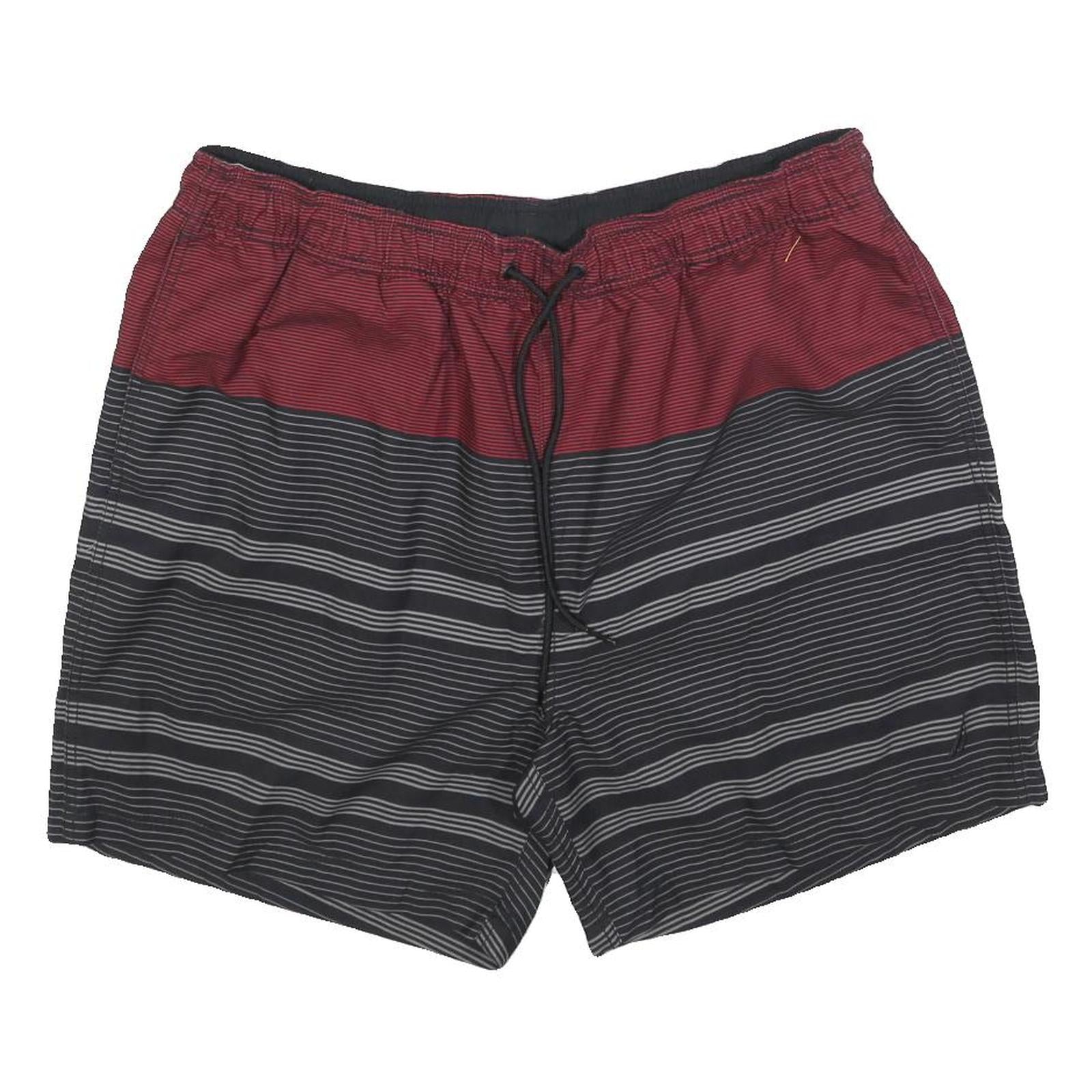 NAUTICA Mens Shorts Red & Black Striped XL W34 Casual Drawstring Swimwear