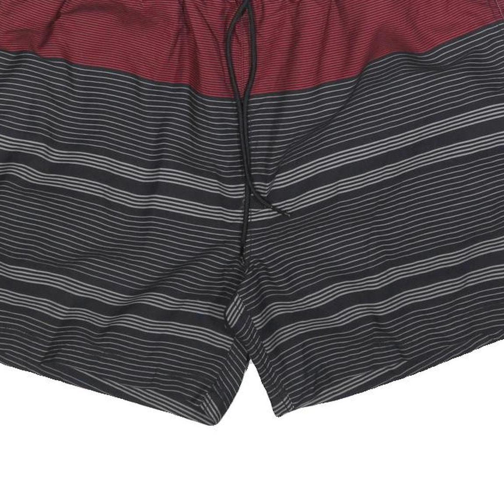 NAUTICA Mens Shorts Red & Black Striped XL W34 Casual Drawstring Swimwear