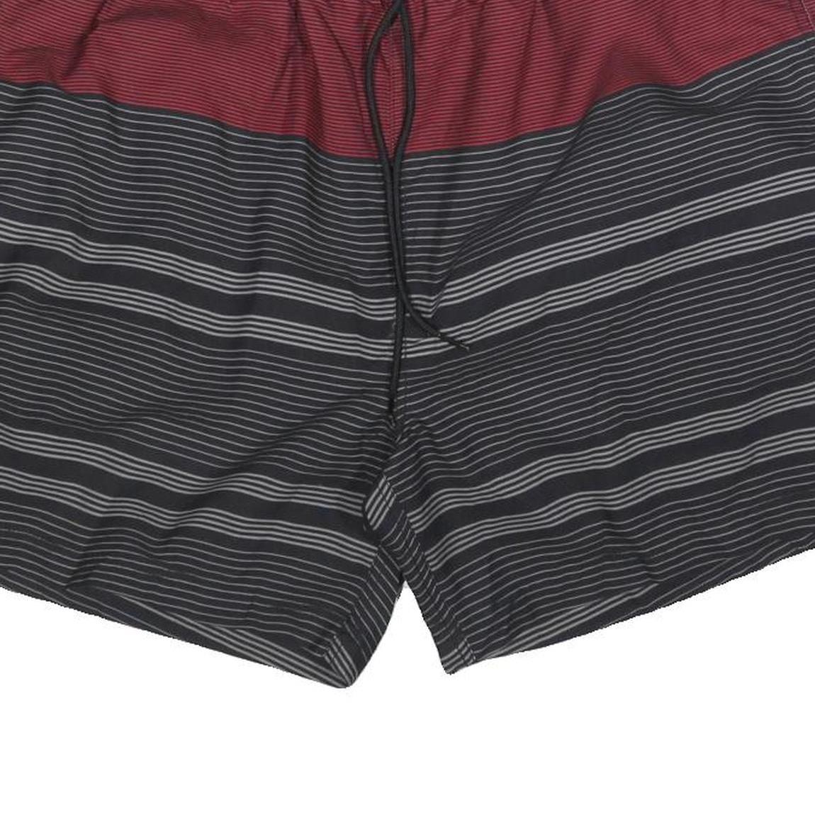 NAUTICA Mens Shorts Red & Black Striped XL W34 Casual Drawstring Swimwear