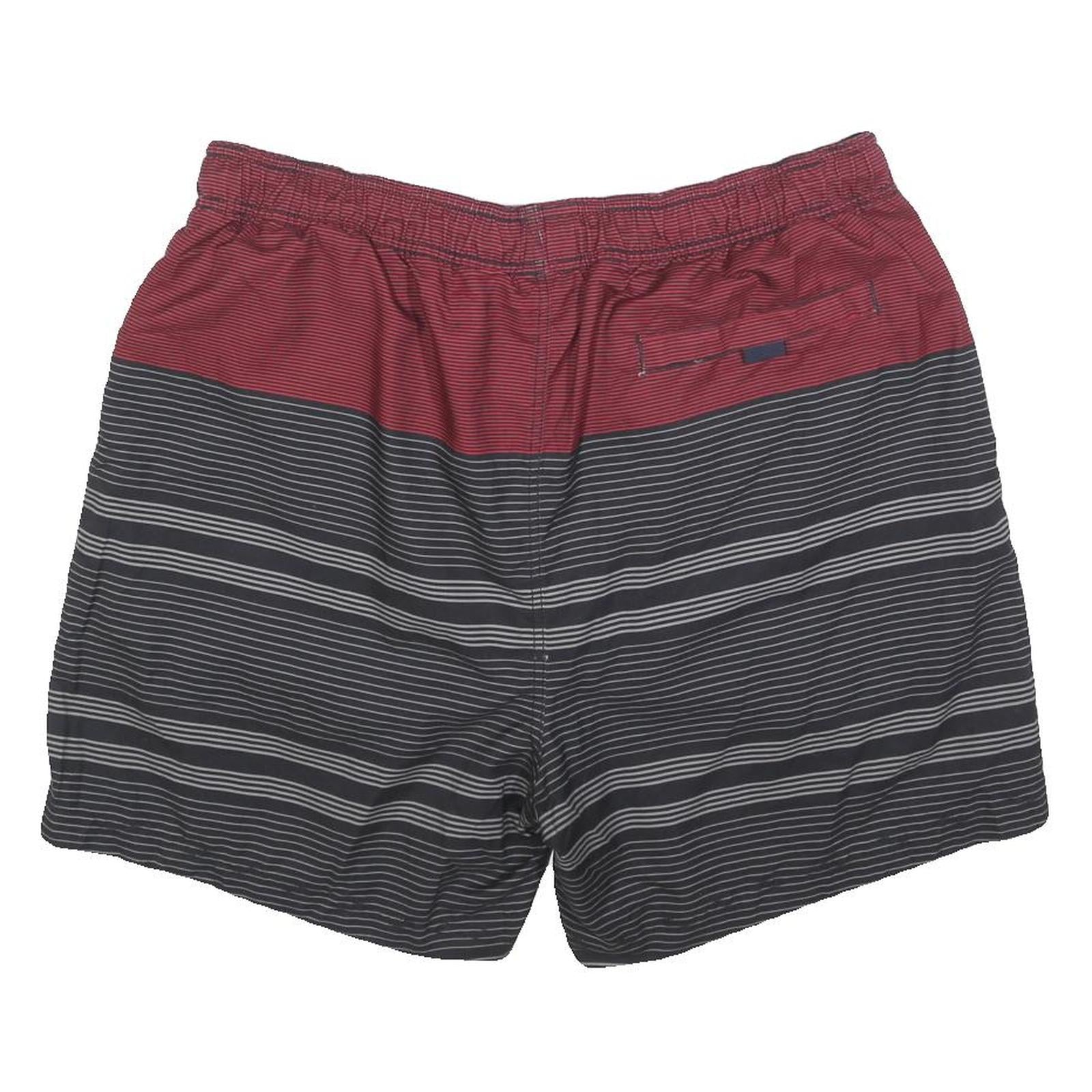 NAUTICA Mens Shorts Red & Black Striped XL W34 Casual Drawstring Swimwear