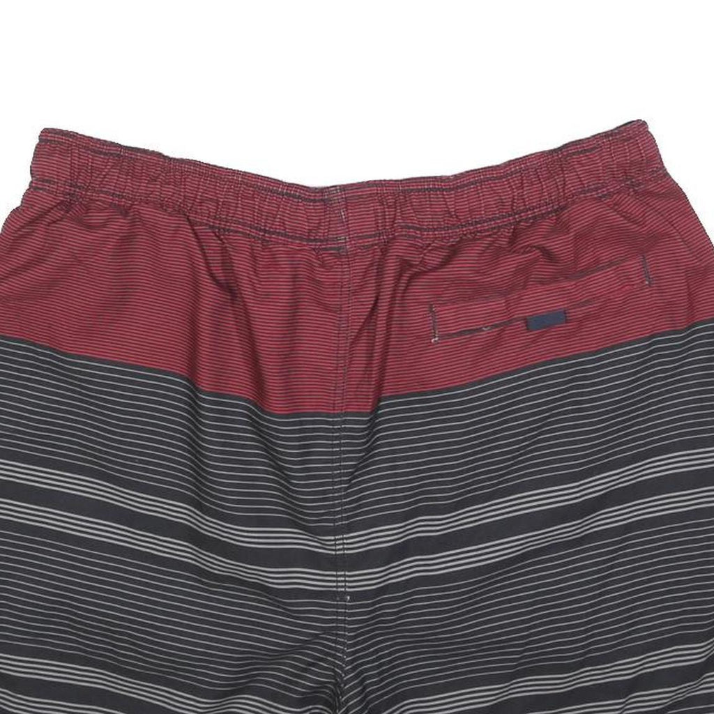 NAUTICA Mens Shorts Red & Black Striped XL W34 Casual Drawstring Swimwear