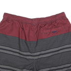 NAUTICA Mens Shorts Red & Black Striped XL W34 Casual Drawstring Swimwear