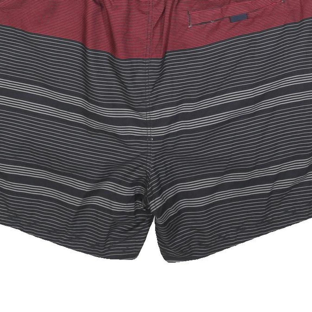 NAUTICA Mens Shorts Red & Black Striped XL W34 Casual Drawstring Swimwear