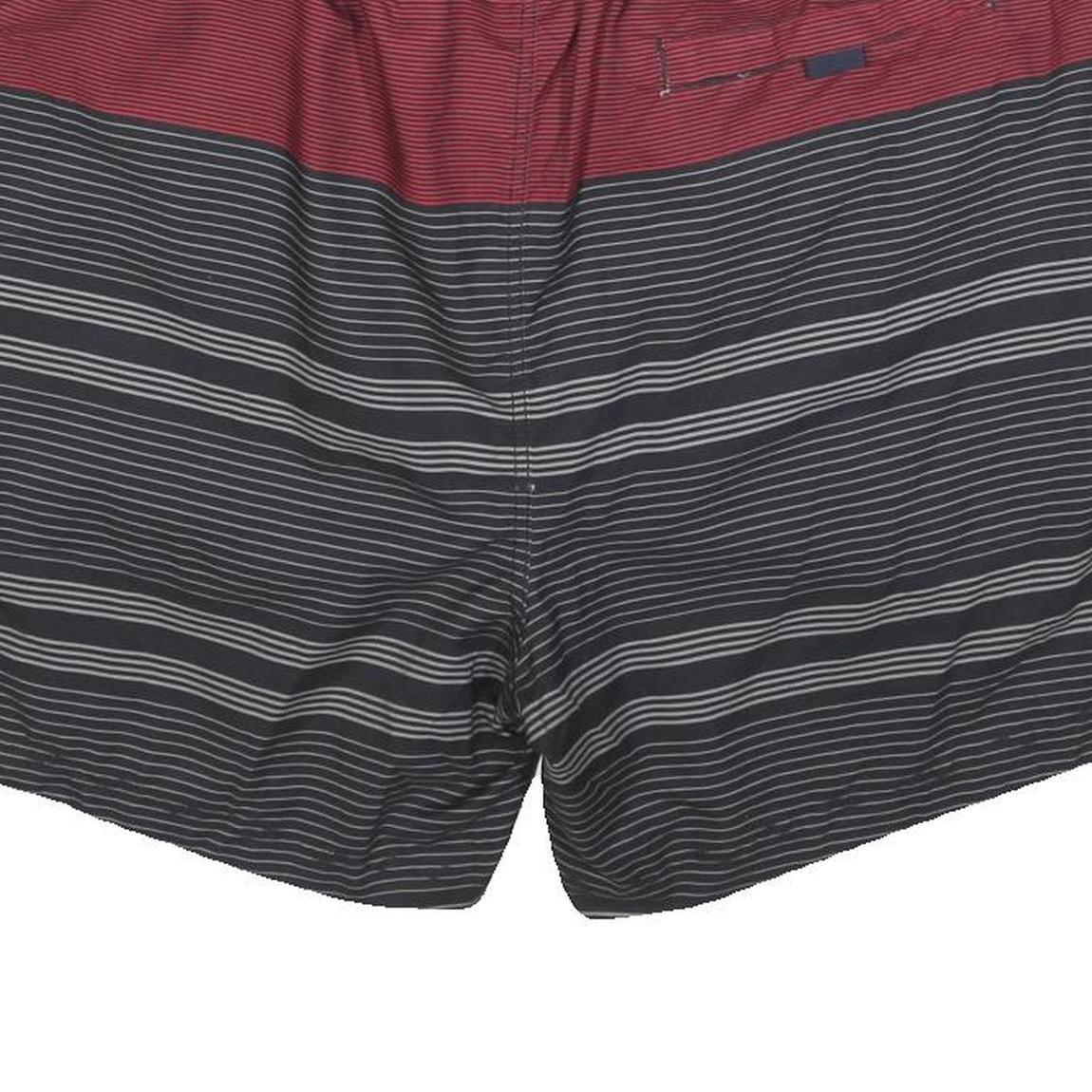 NAUTICA Mens Shorts Red & Black Striped XL W34 Casual Drawstring Swimwear