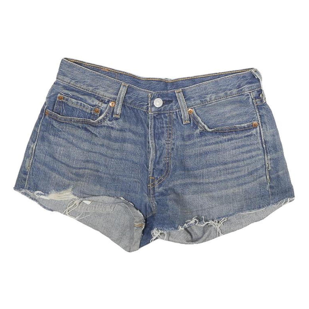 LEVI'S Womens Blue Denim Casual Cut-Off Shorts M W28 Distressed