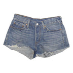 LEVI'S Womens Blue Denim Casual Cut-Off Shorts M W28 Distressed