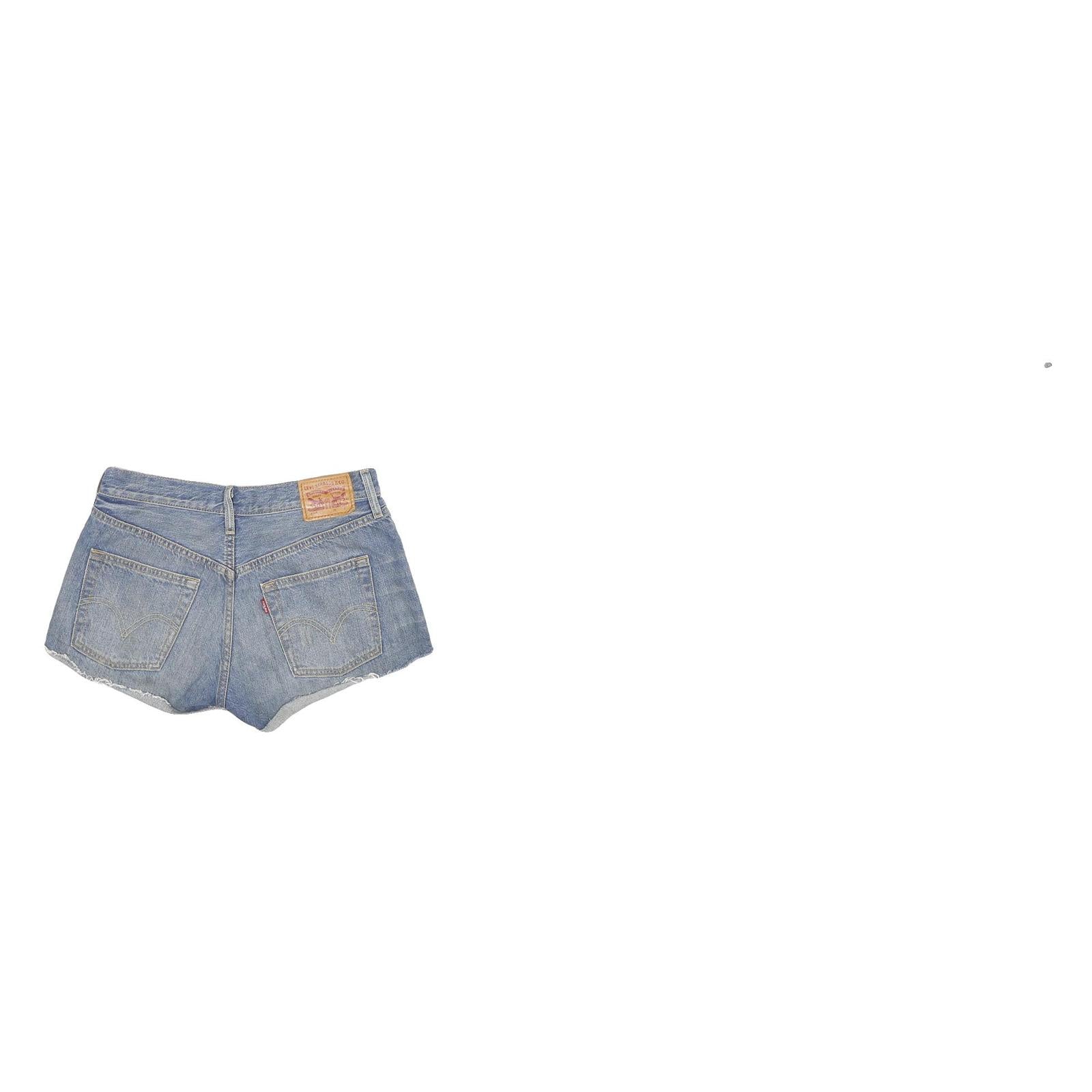 LEVI'S Womens Blue Denim Casual Cut-Off Shorts M W28 Distressed
