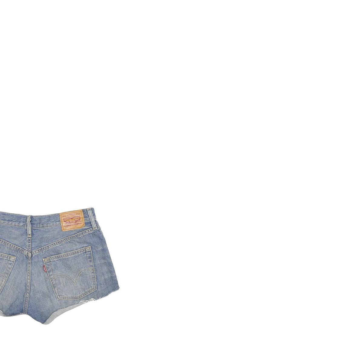 LEVI'S Womens Blue Denim Casual Cut-Off Shorts M W28 Distressed