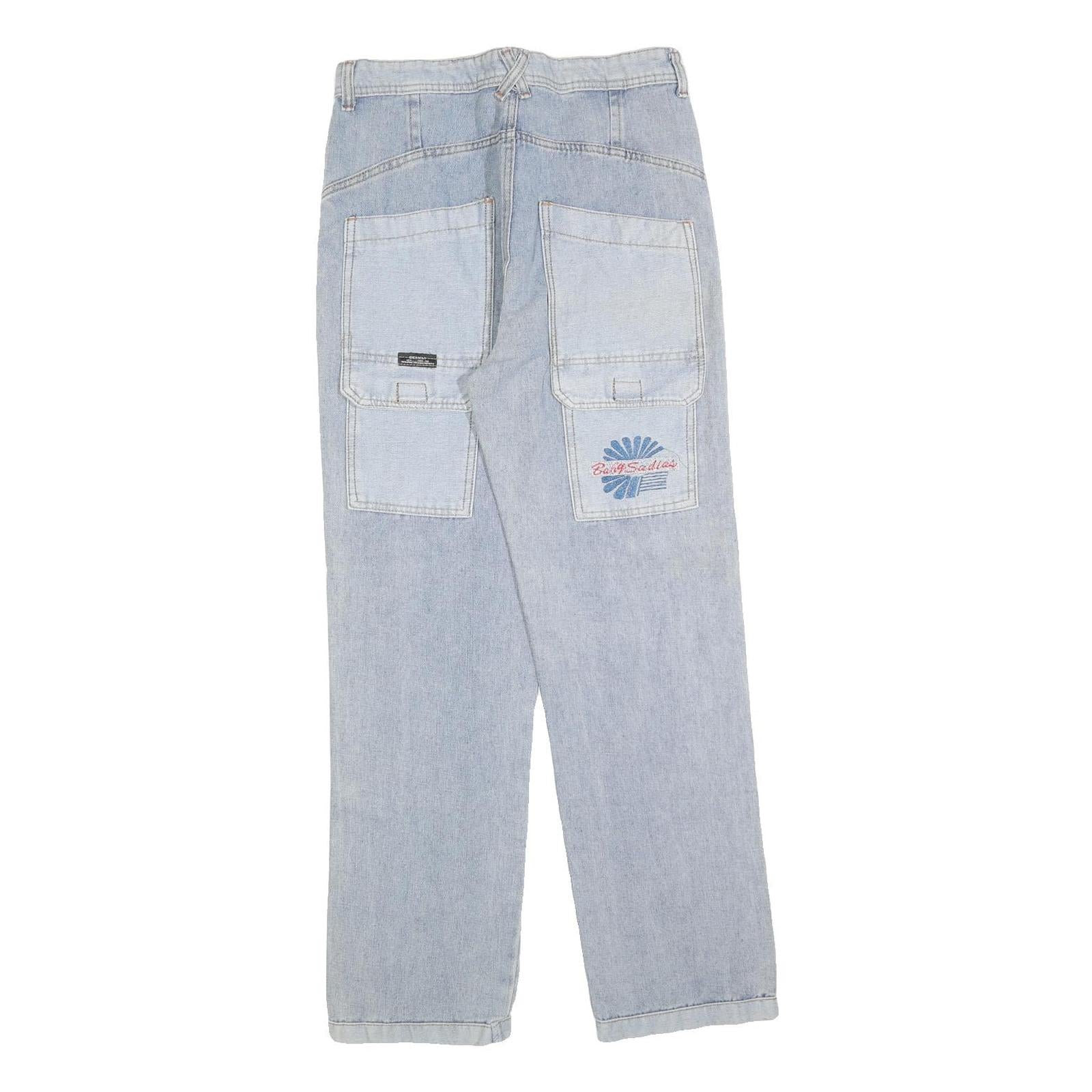 Mens Blue Relaxed Straight Denim Light W30 L30 Casual Workwear Jeans