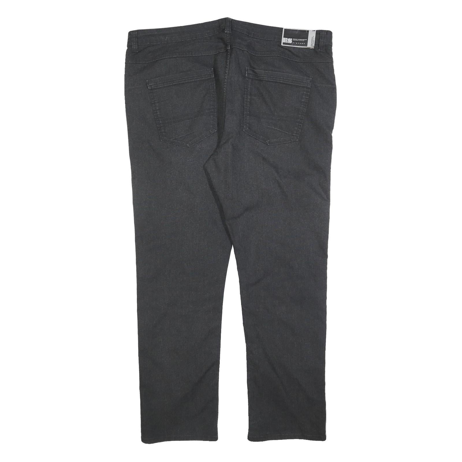 ENGELBERT STRAUSS Mens Jeans Black Regular Straight Denim W46 L32 Workwear