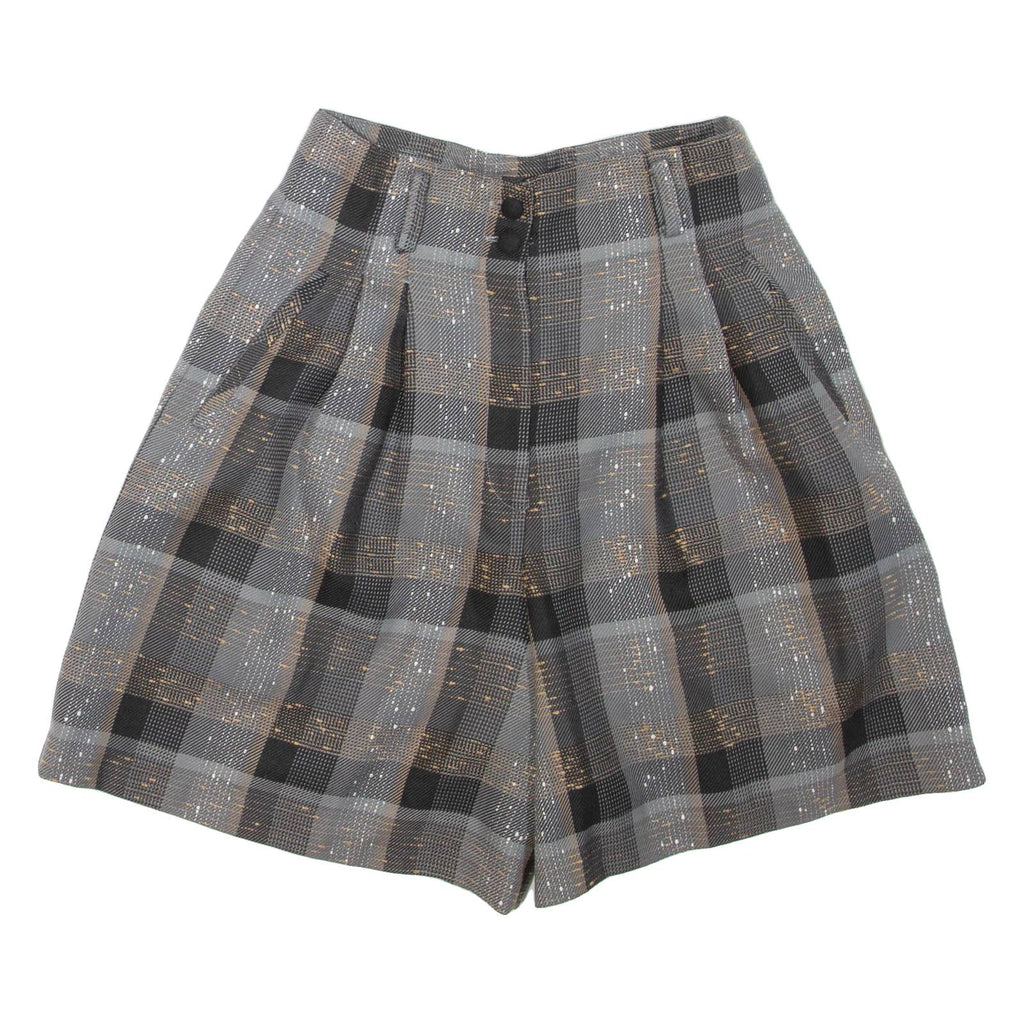 EMIS Womens Casual Shorts Grey Check XS W26