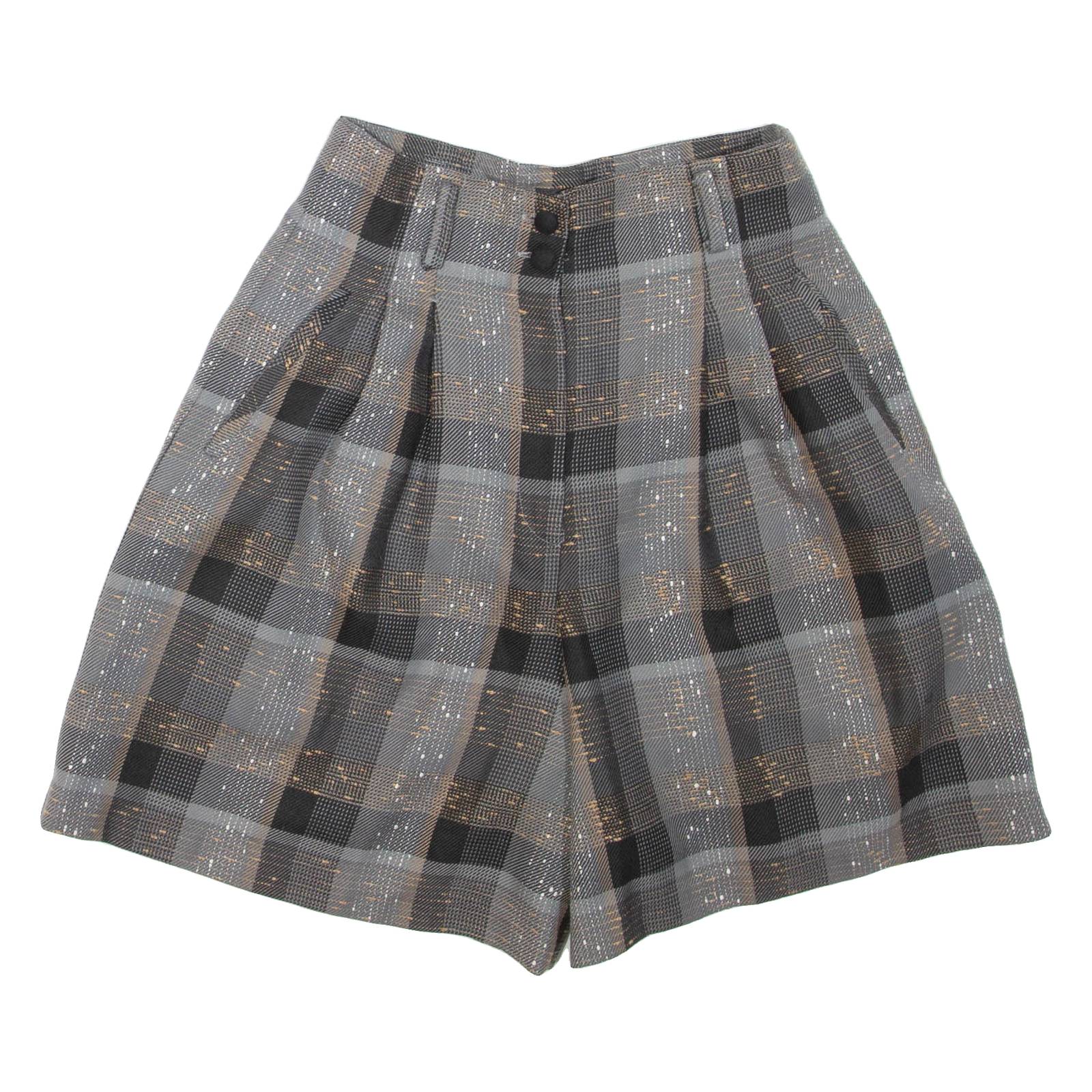 EMIS Womens Casual Shorts Grey Check XS W26