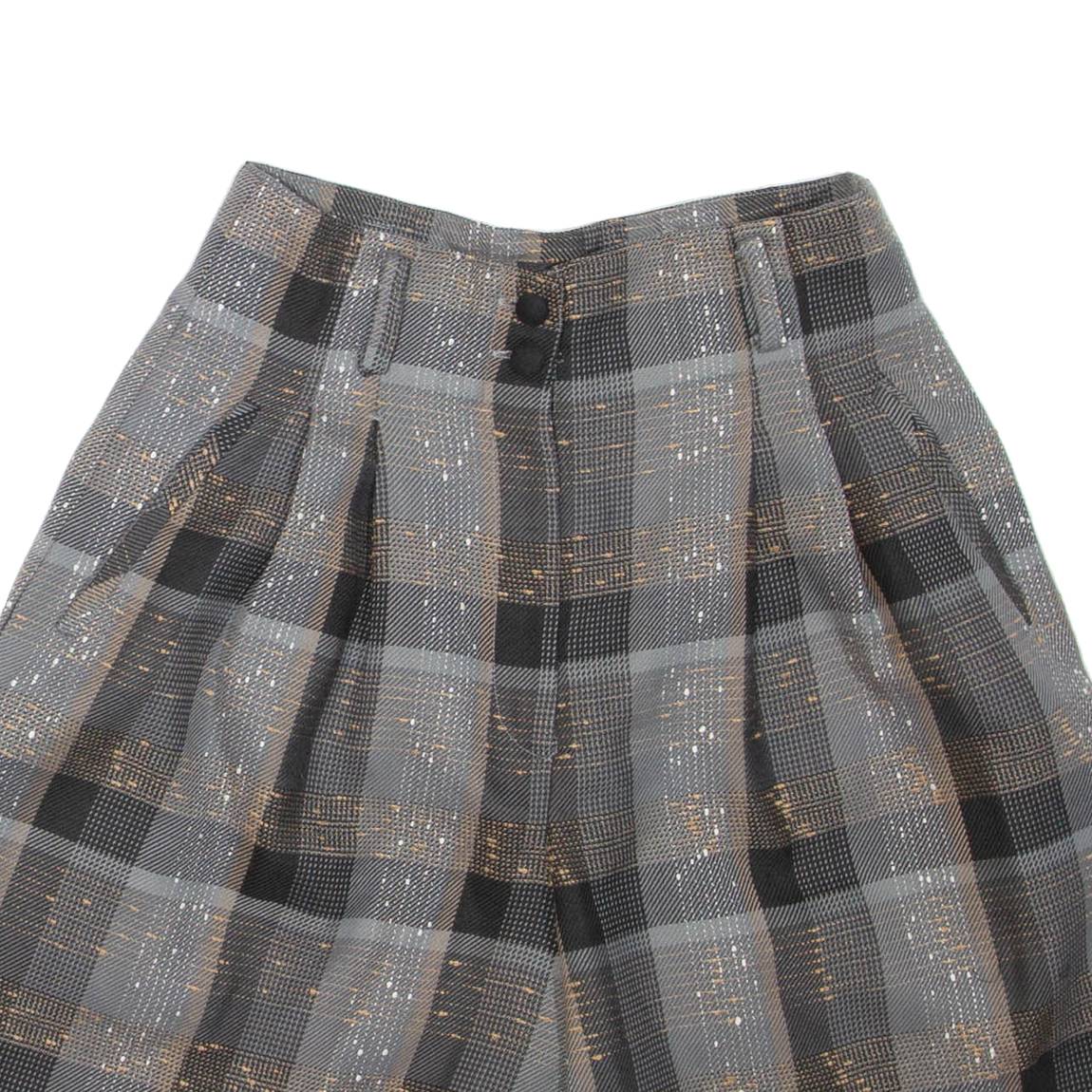EMIS Womens Casual Shorts Grey Check XS W26
