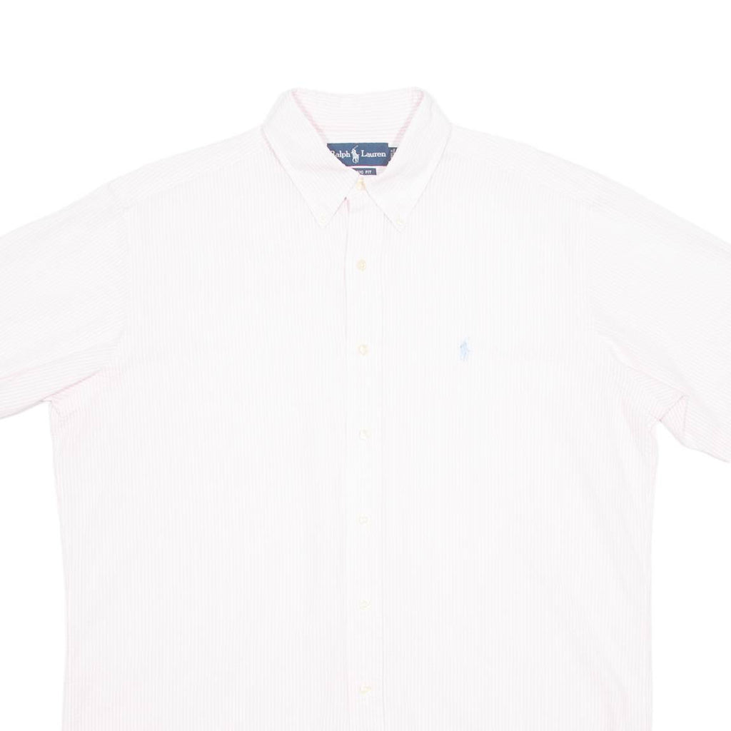 RALPH LAUREN Mens Shirt Pink Striped L