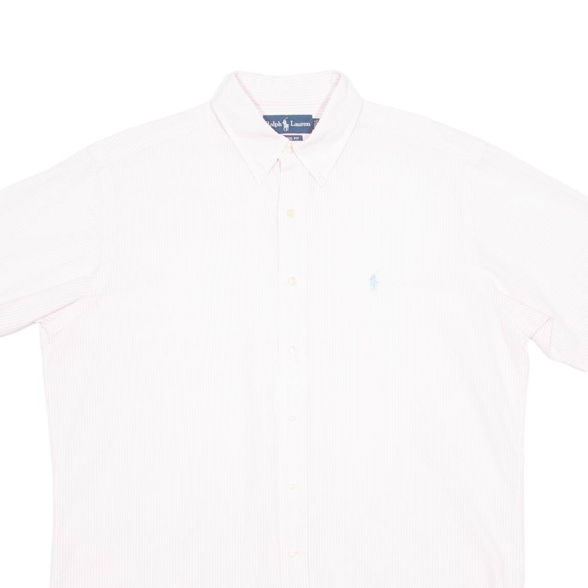 RALPH LAUREN Mens Shirt Pink Striped L