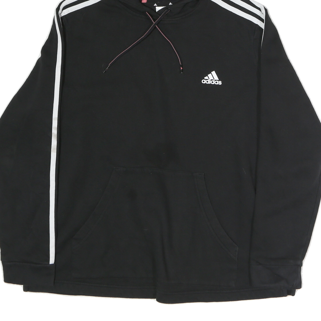 ADIDAS Womens Black Hoodie XL Cotton Pullover Casual Sportswear