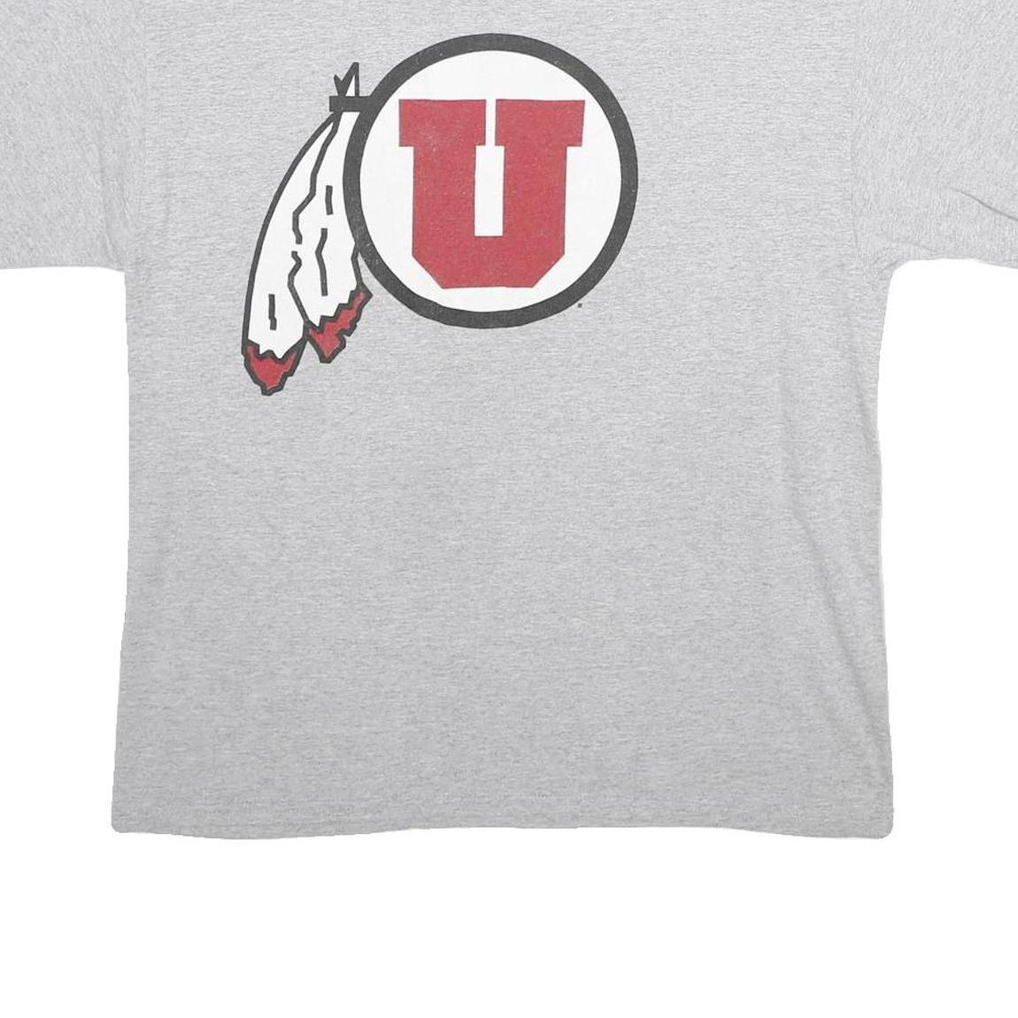 CHAMPION Mens Grey Graphic T-Shirt L Short Sleeve Crew Neck Cotton Casual